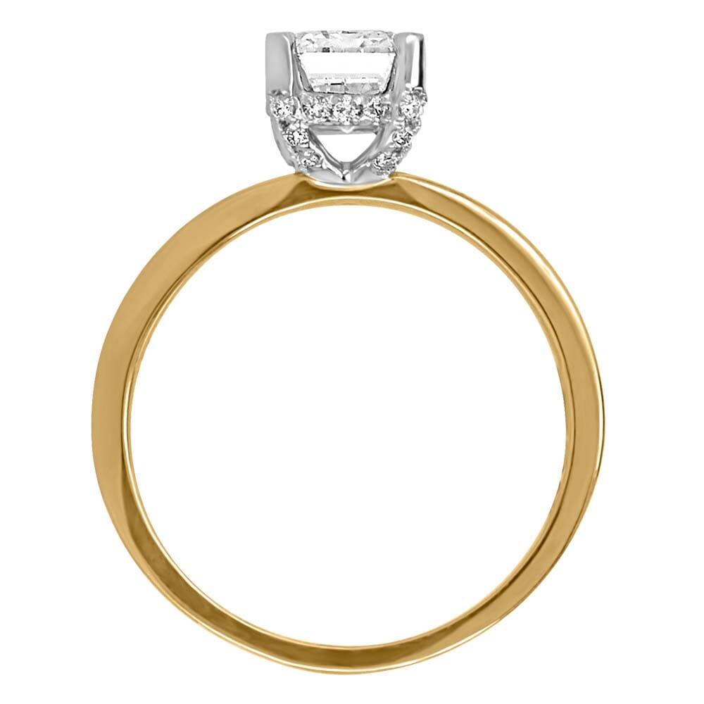 Eternal Icon Emerald Solitaire Engagement Ring with 1.63 Carat TW of Diamonds in 18kt Yellow Gold