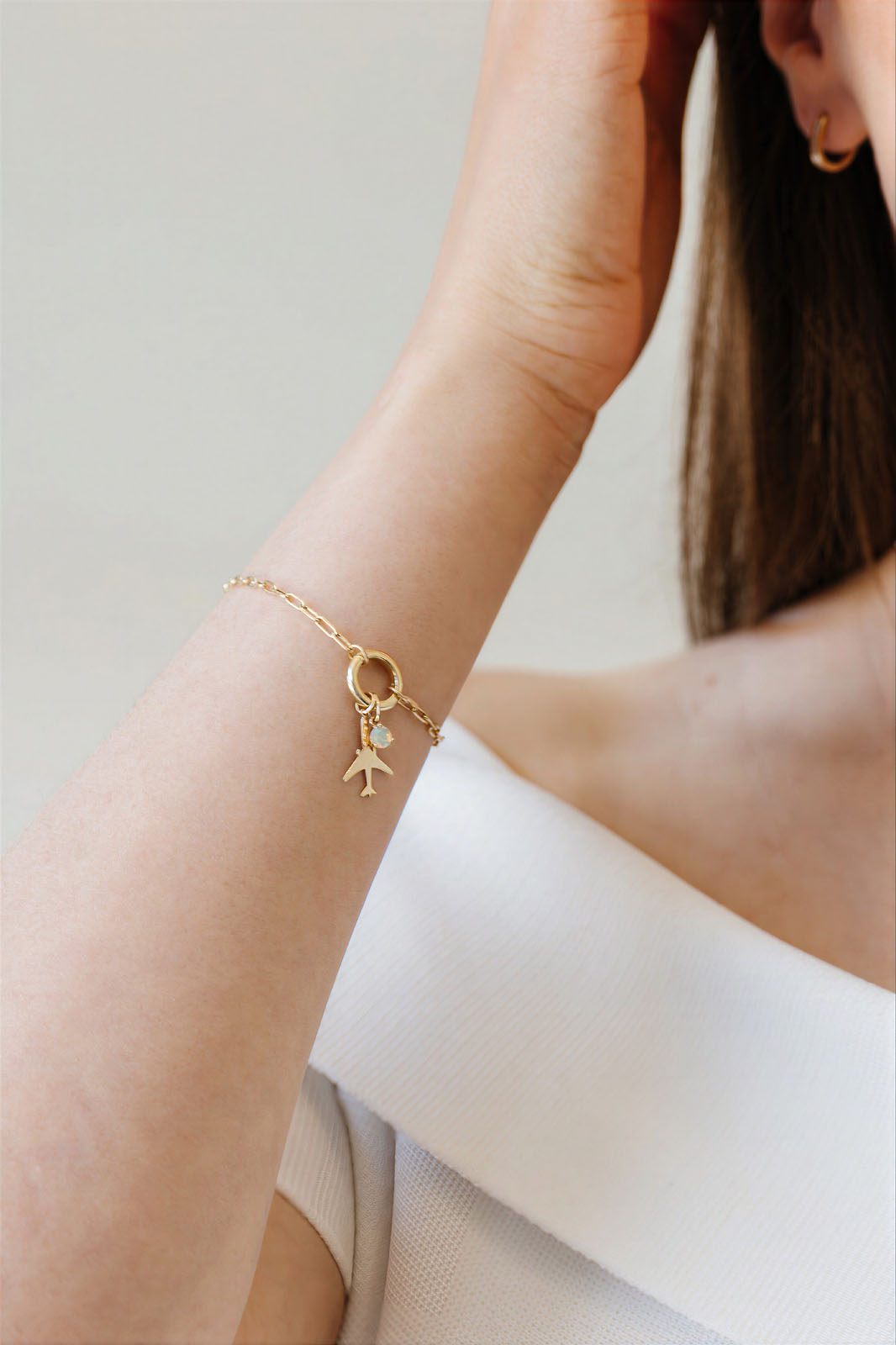 Airplane Charm in 10kt Yellow Gold