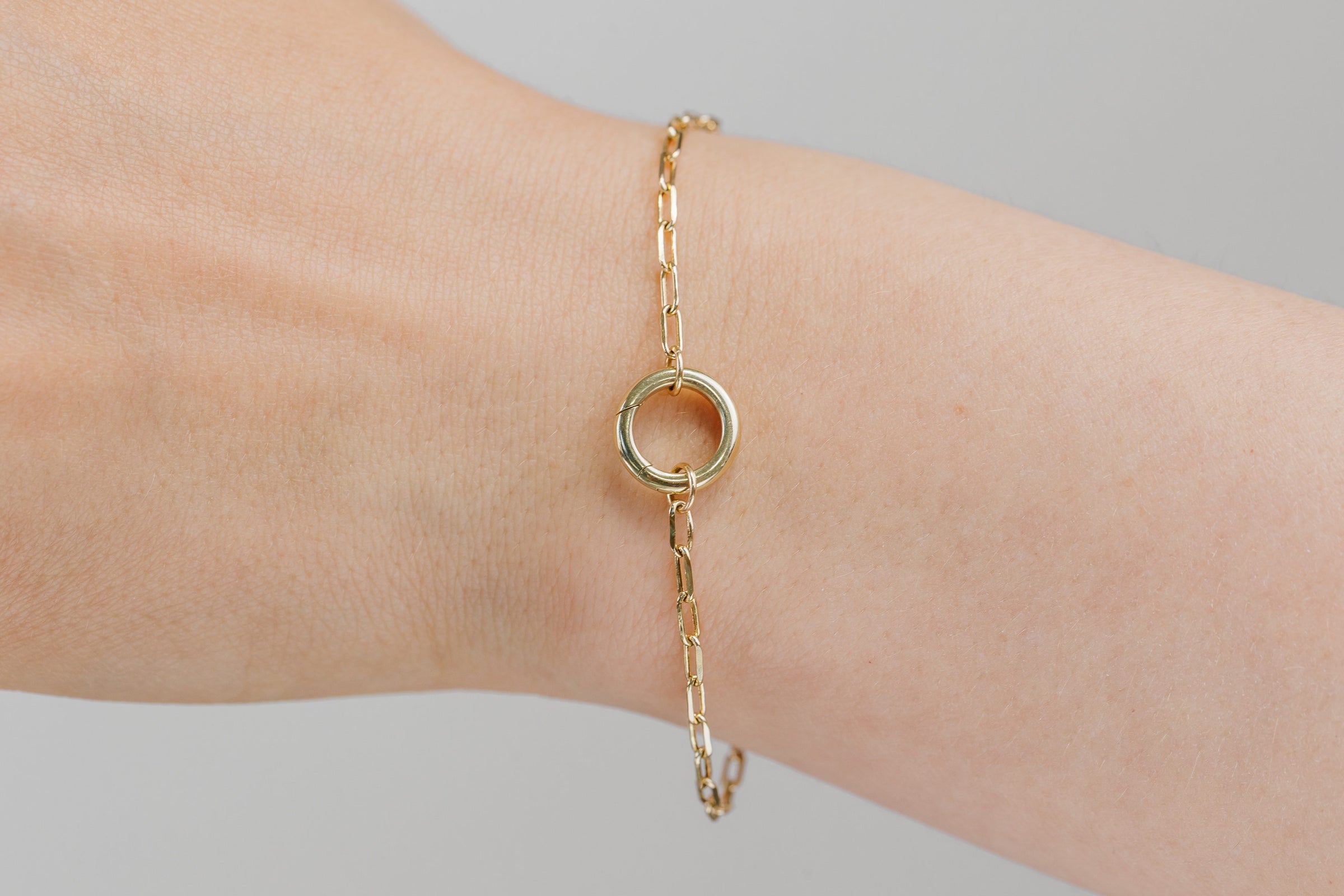 Paperclip Charm Bracelet in 10kt Yellow Gold