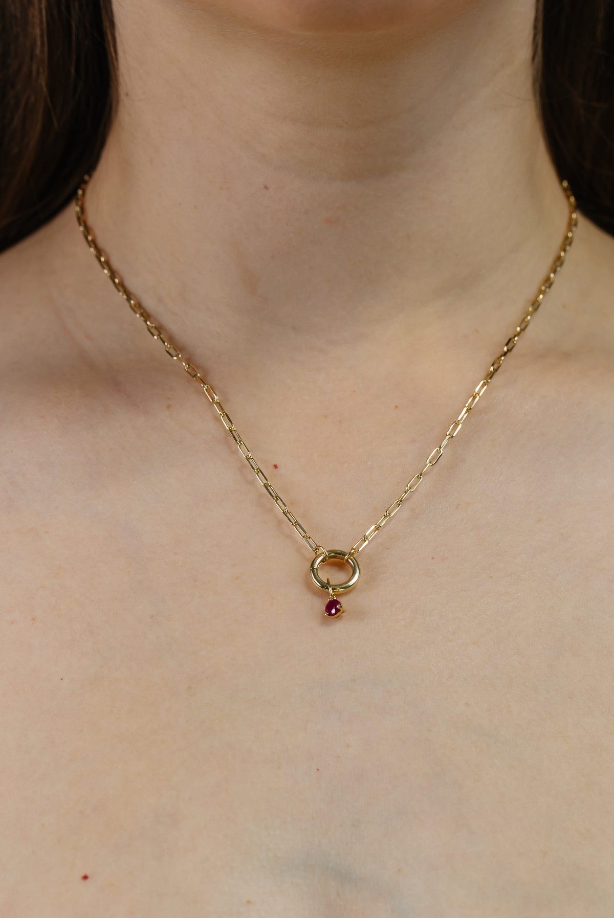 4mm Ruby Charm in 10kt Yellow Gold