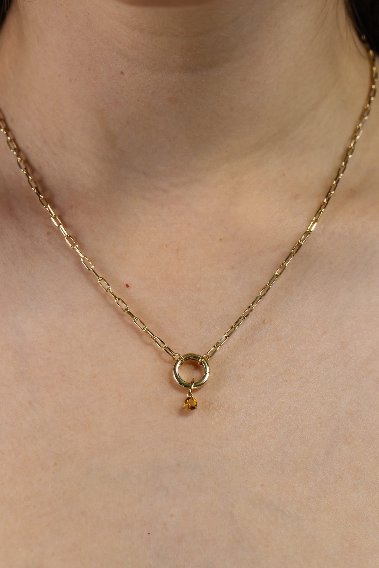 4mm Citrine Charm in 10kt Yellow Gold