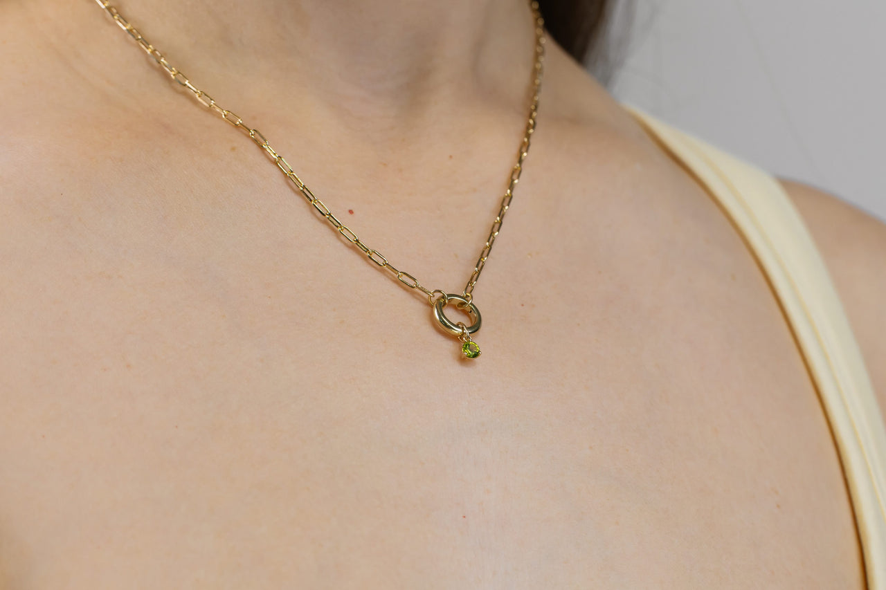 4mm Peridot Charm in 10kt Yellow Gold