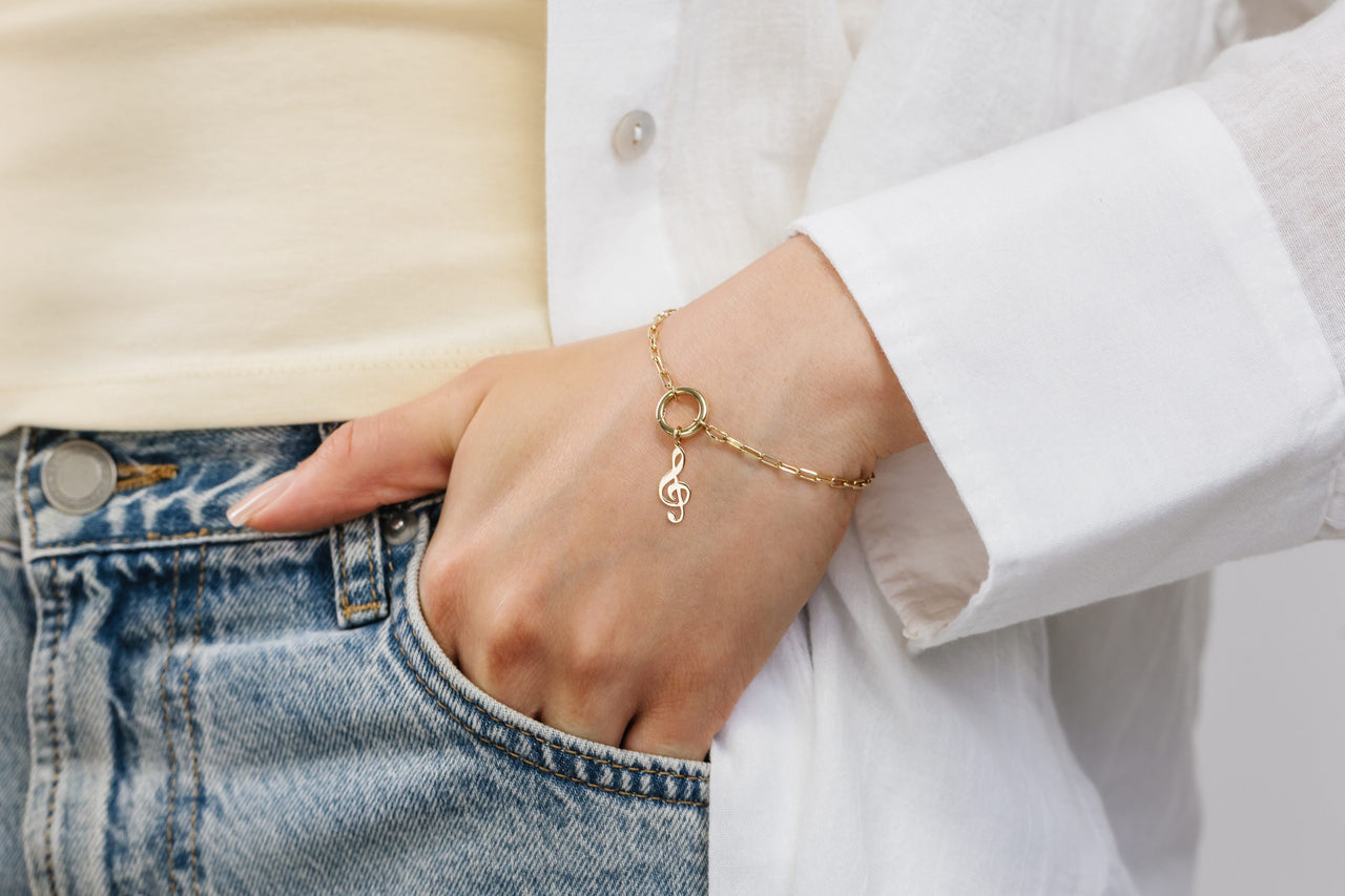 Treble Clef Charm in 10kt Yellow Gold