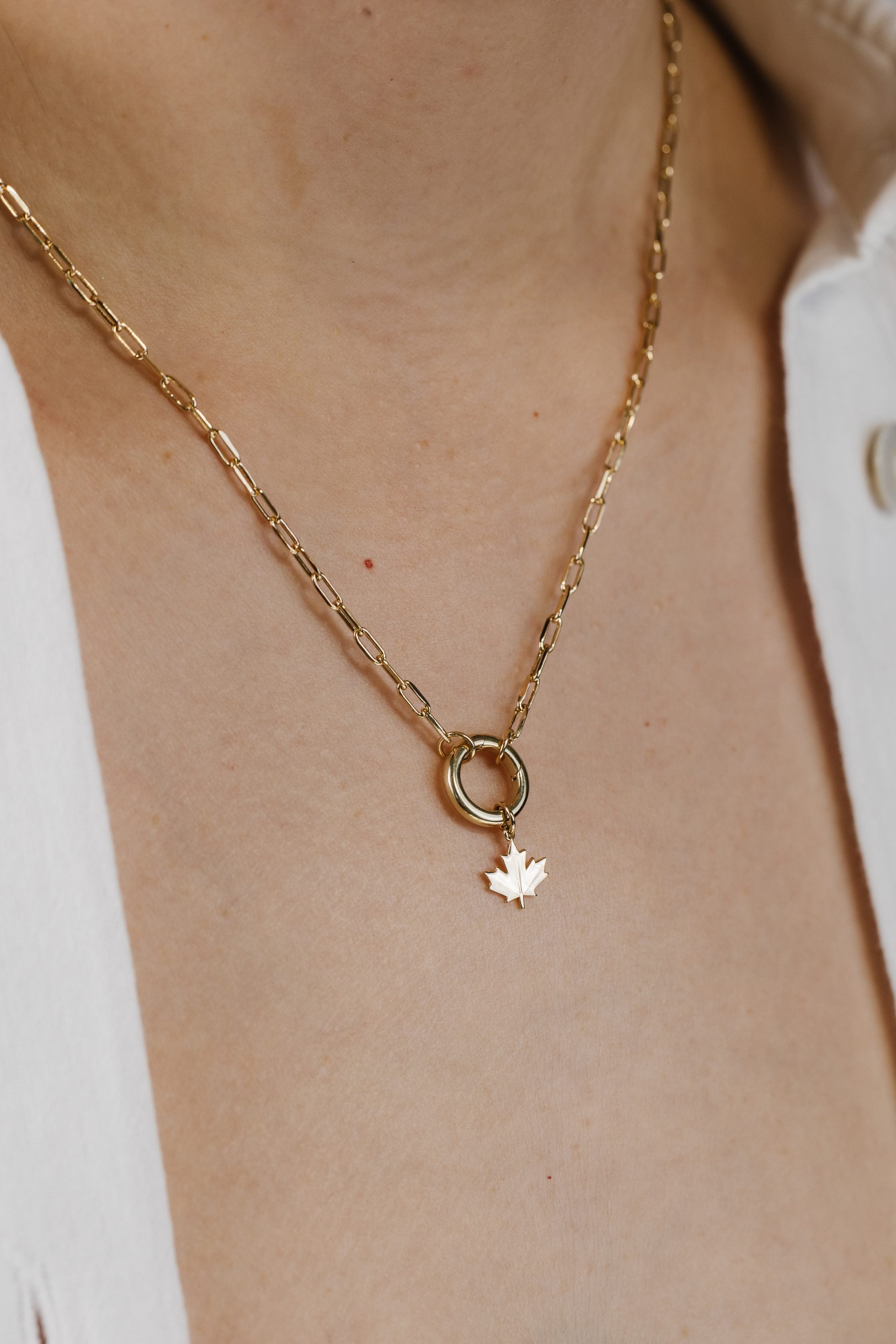 Maple Leaf Charm in 10kt Yellow Gold
