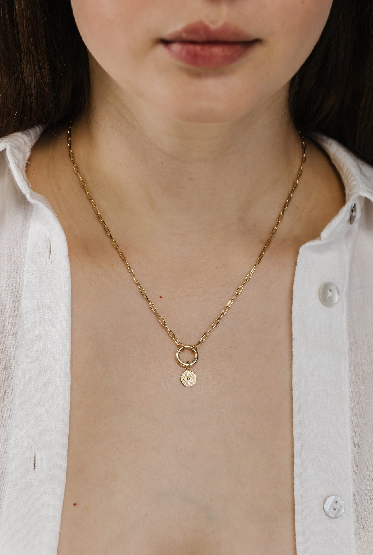 Evil Eye Charm in 10kt Yellow Gold