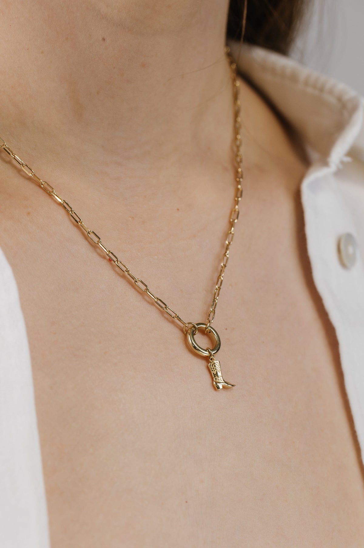 Cowboy Boot Charm in 10kt Yellow Gold