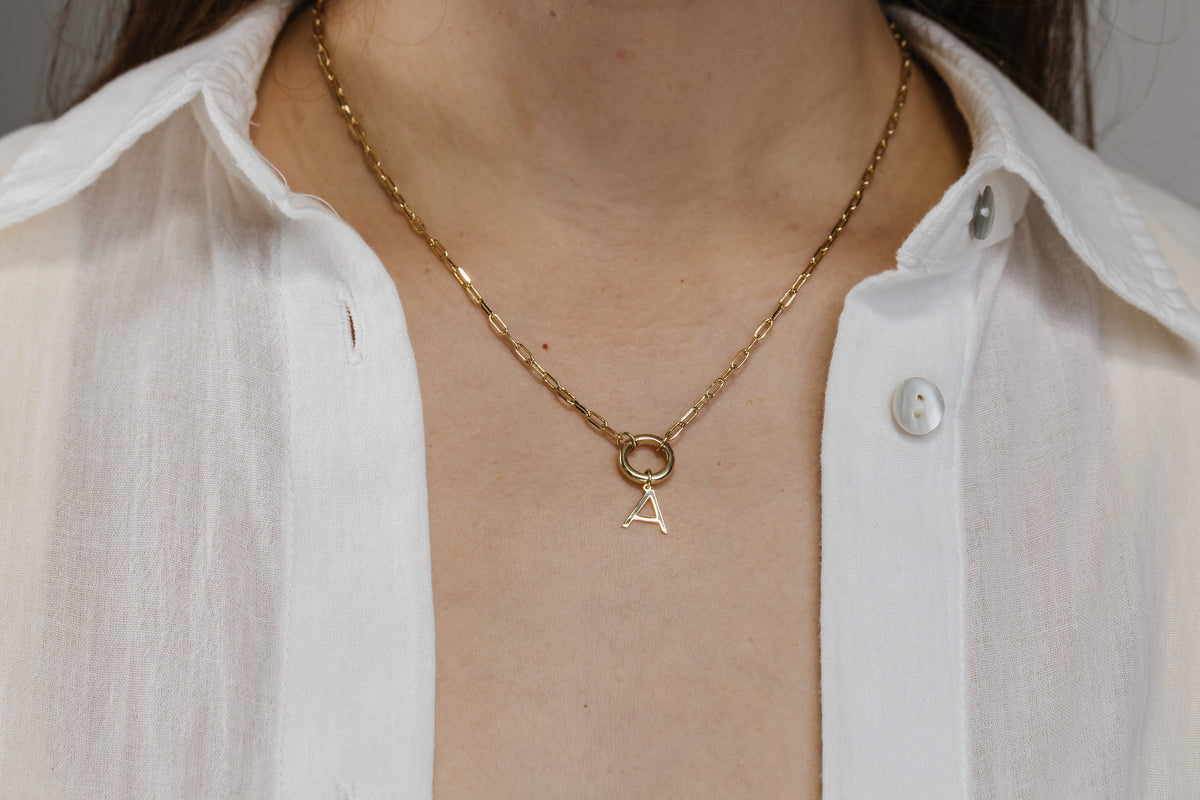 "A" Initial Charm in 10kt Yellow Gold