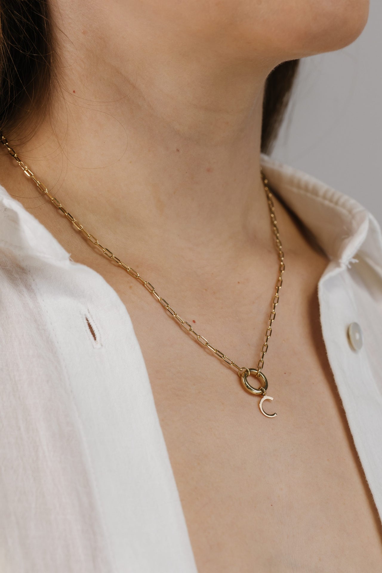 "C" Initial Charm in 10kt Yellow Gold