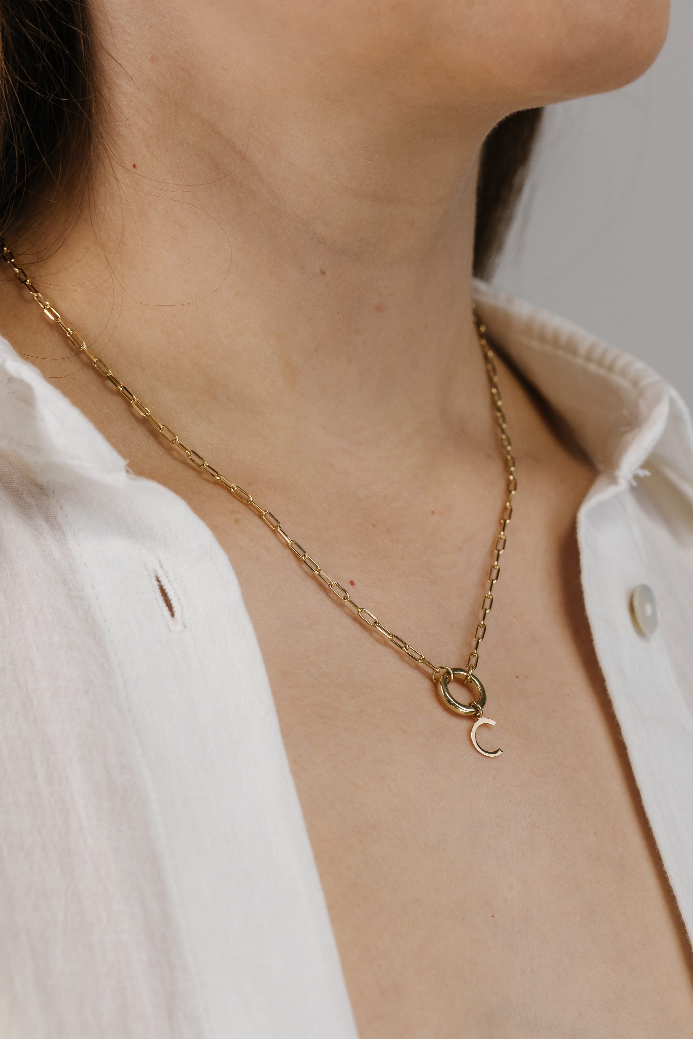 "C" Initial Charm in 10kt Yellow Gold