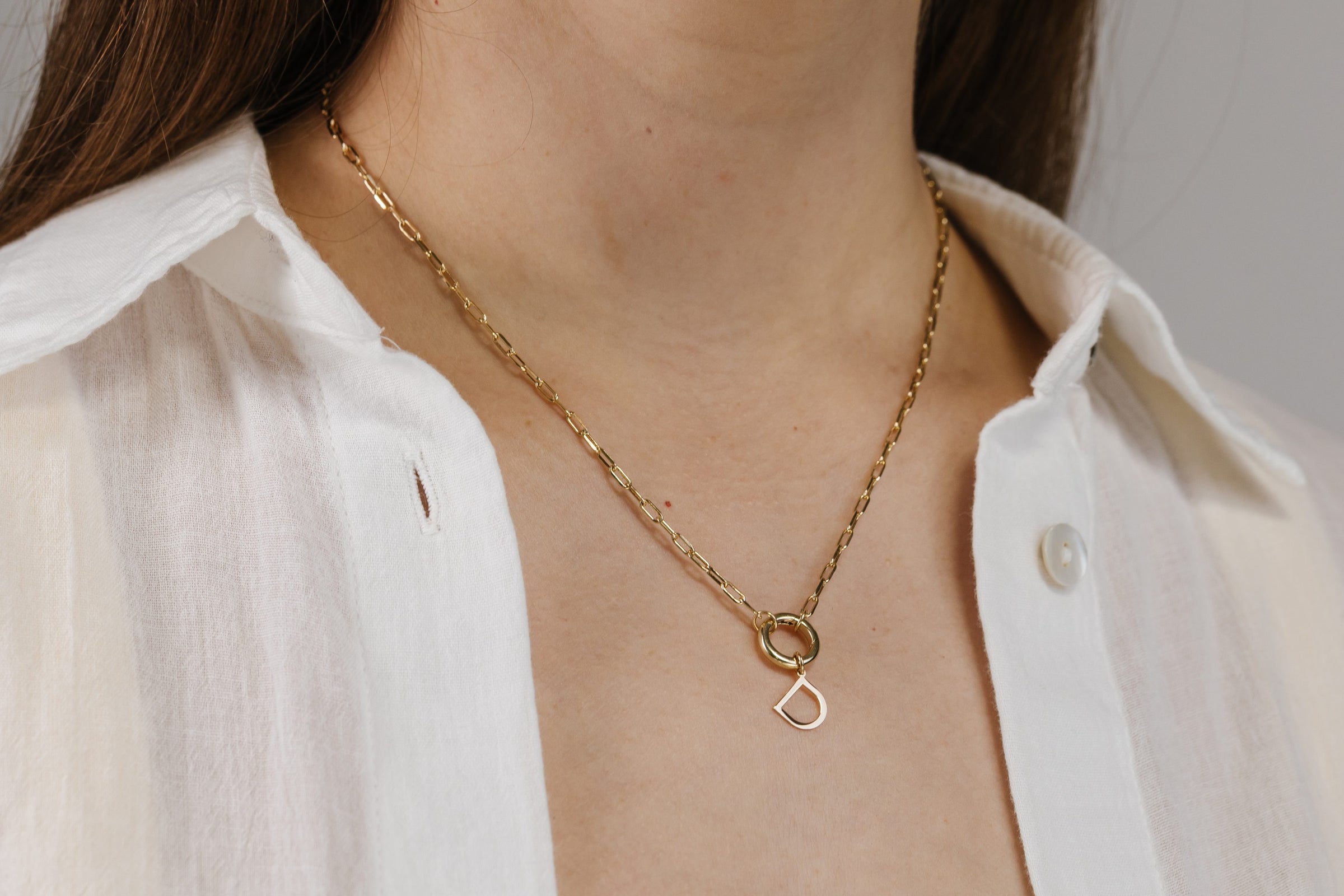 "D" Initial Charm in 10kt Yellow Gold