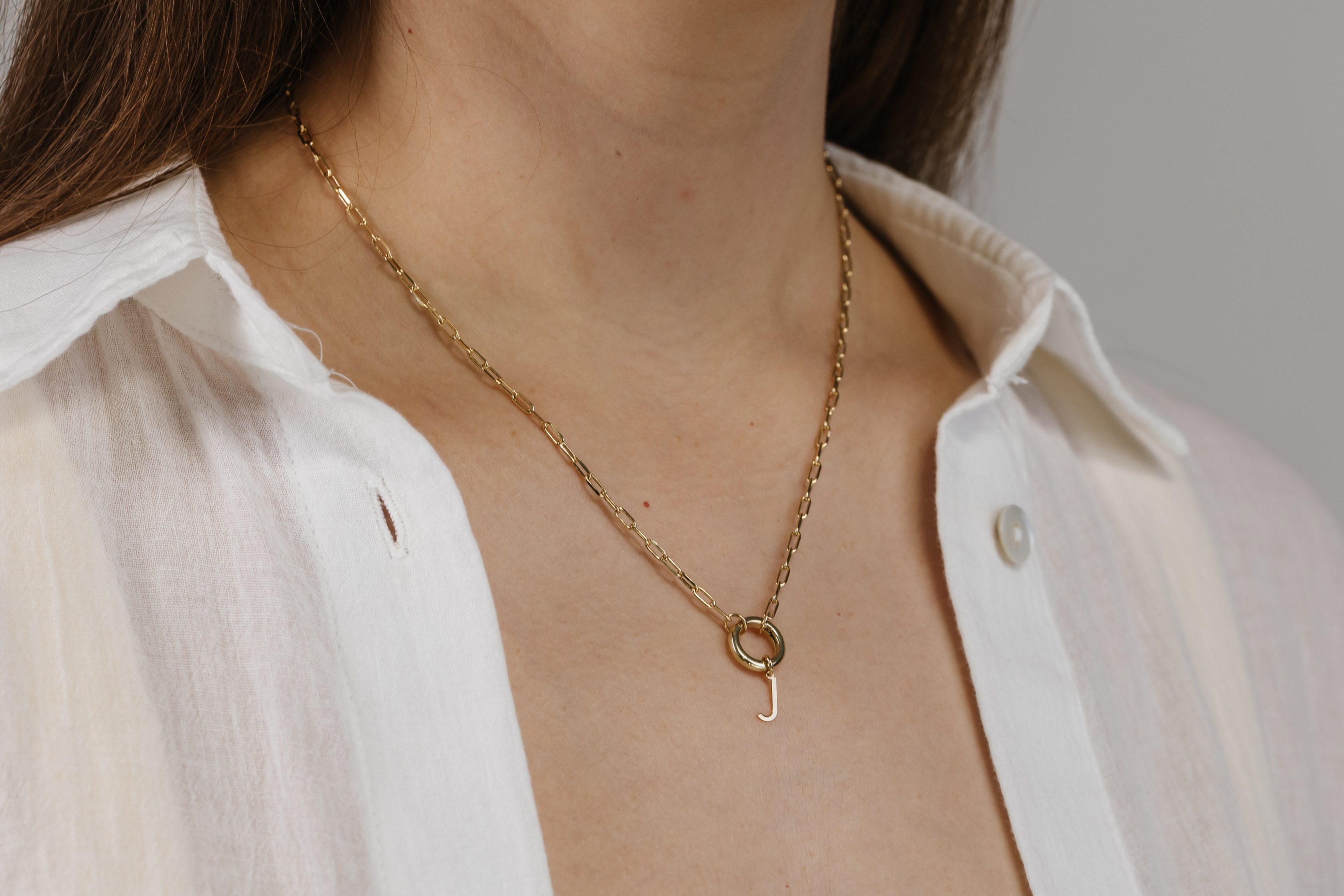 "J" Initial Charm in 10kt Yellow Gold