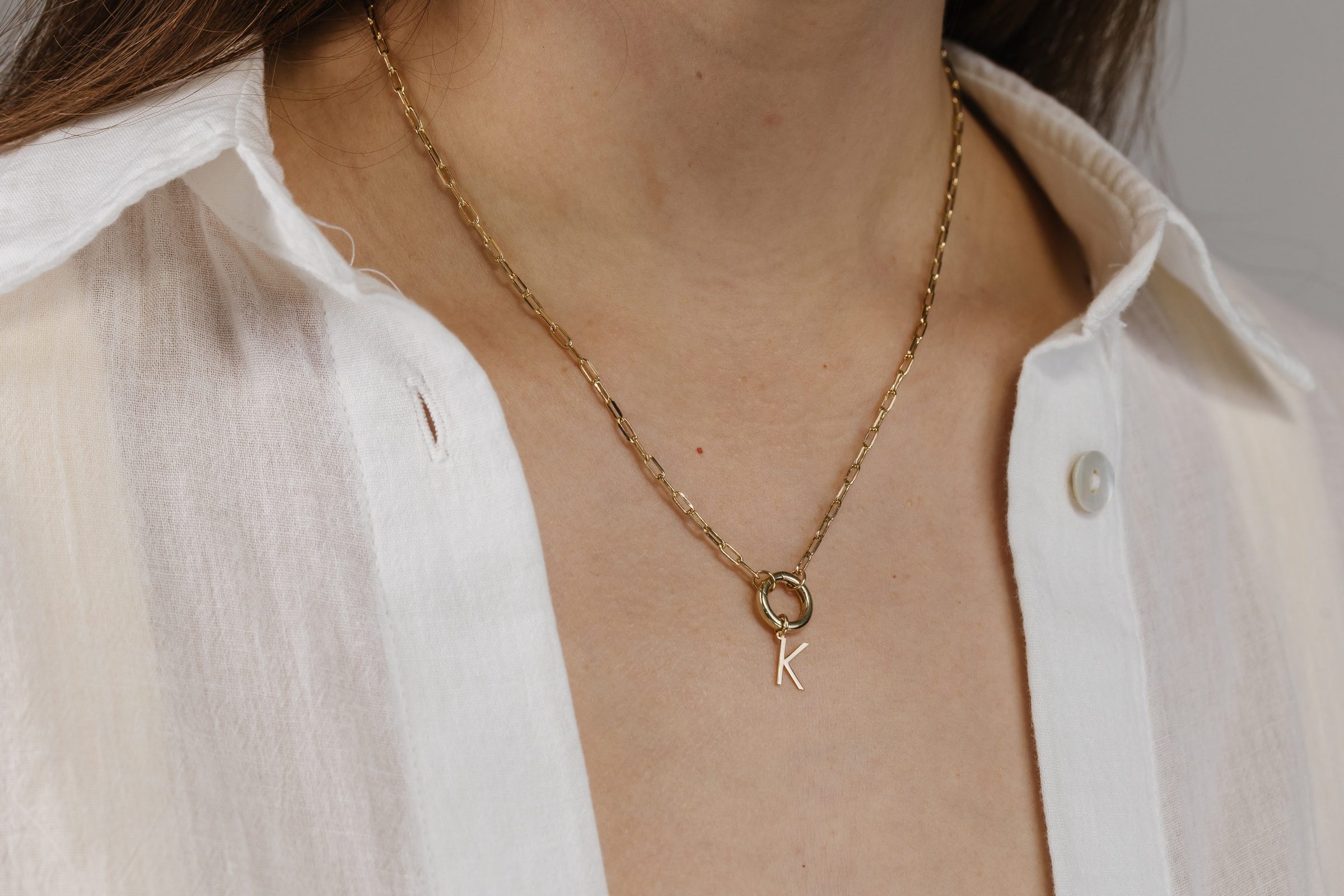 "K" Initial Charm in 10kt Yellow Gold