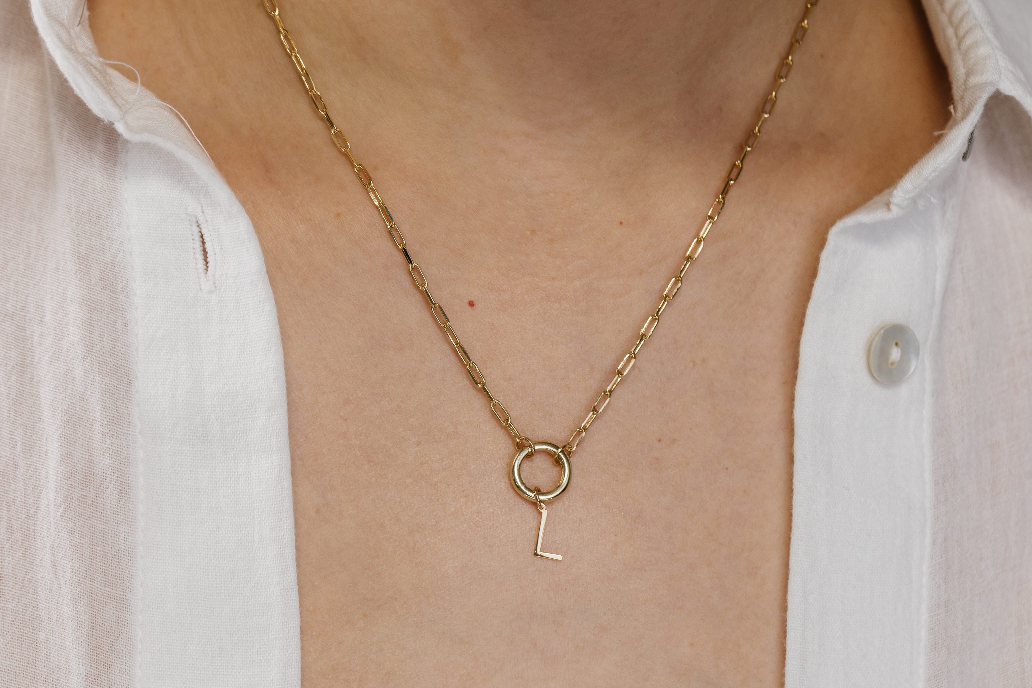 "L" Initial Charm in 10kt Yellow Gold