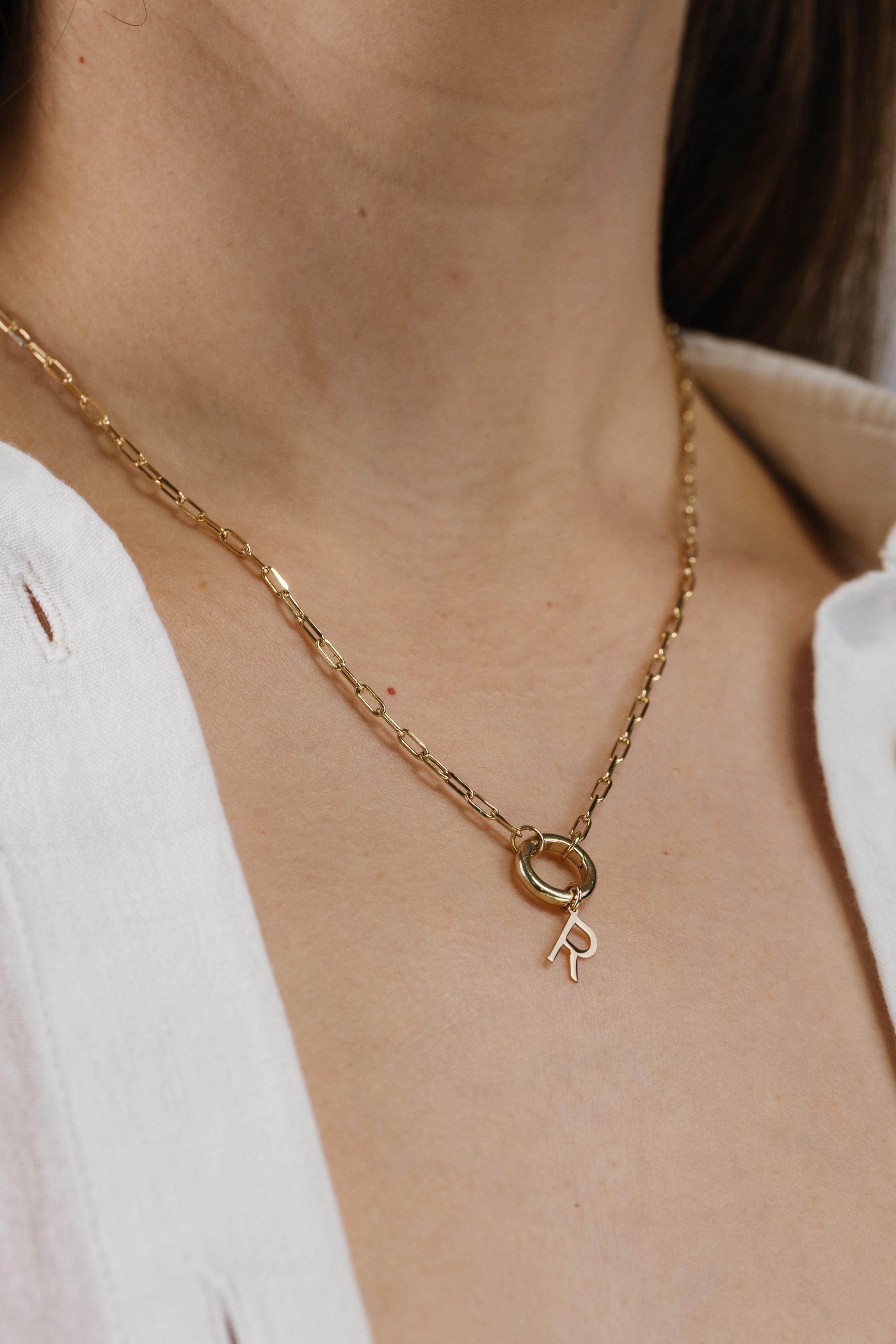 "R" Initial Charm in 10kt Yellow Gold