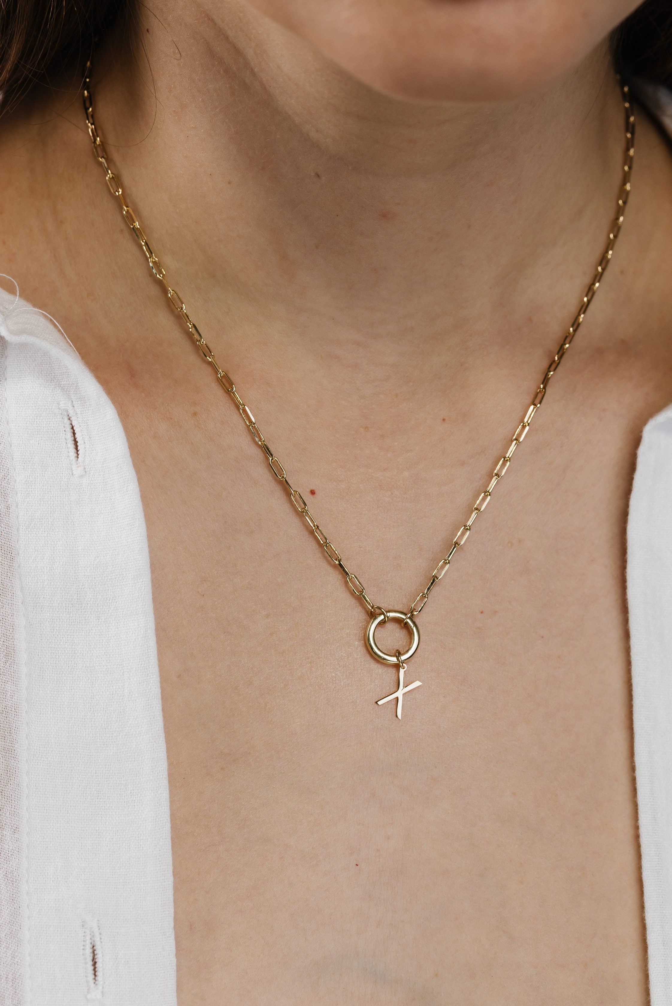"X" Initial Charm in 10kt Yellow Gold