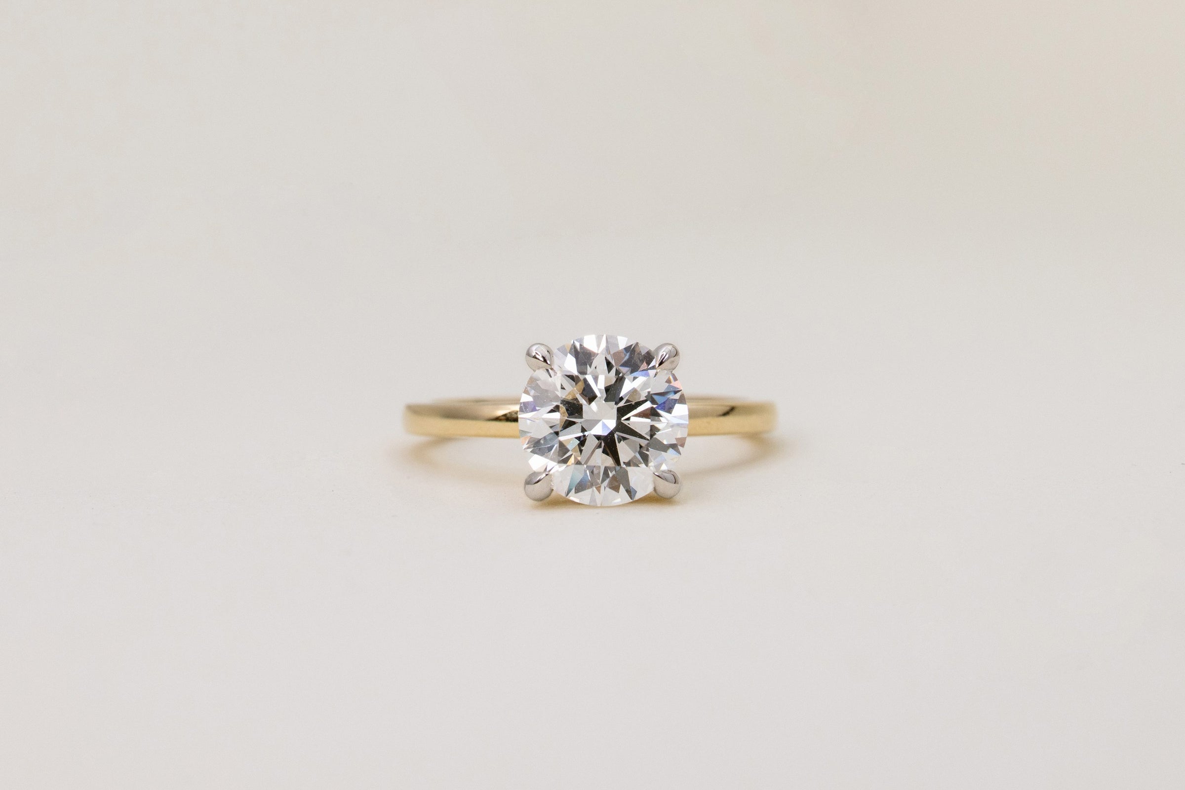 Round Brilliant Engagement Ring with 2.15 Carat TW of Lab Created Diamonds in 14kt Yellow Gold
