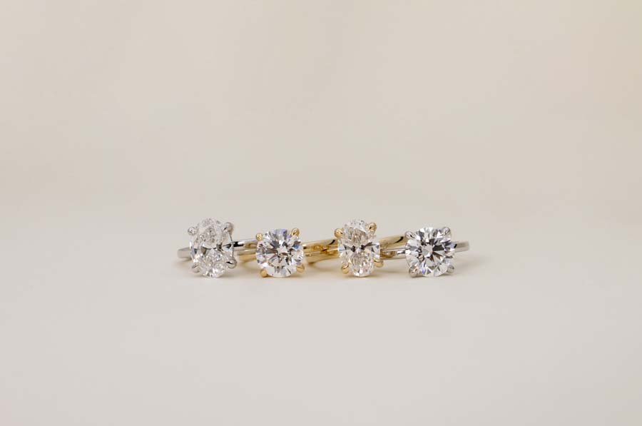 Oval Engagement Ring with 2.15 Carat TW of Lab Created Diamonds in 14kt White Gold