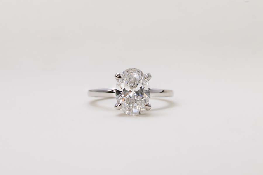 Oval Engagement Ring with 2.15 Carat TW of Lab Created Diamonds in 14kt White Gold