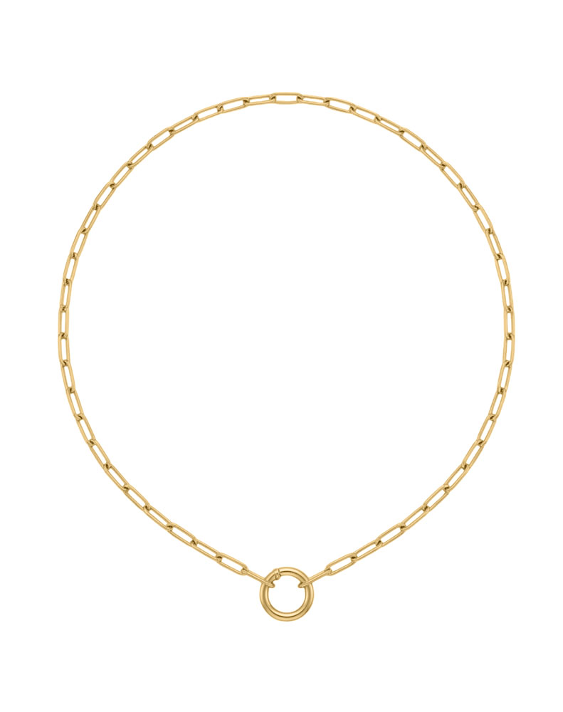 Paperclip Charm Bracelet in 10kt Yellow Gold