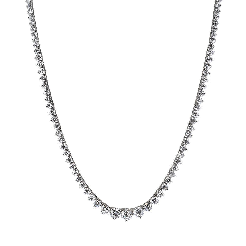 Tennis Necklace with 7.00 Carat TW of Lab Created Diamonds in 14kt White Gold