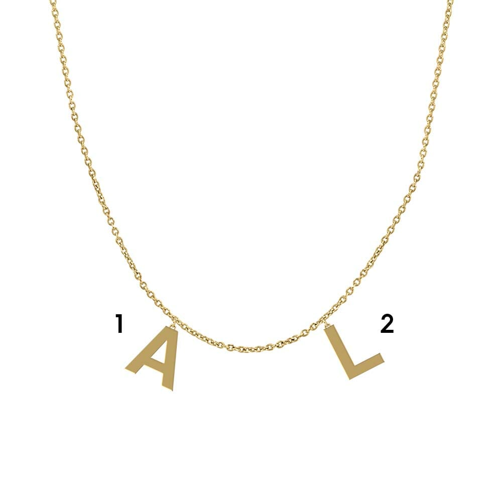 16"-18" Custom Initial Necklace in Select Metals with 2, 3 or 4 Letters