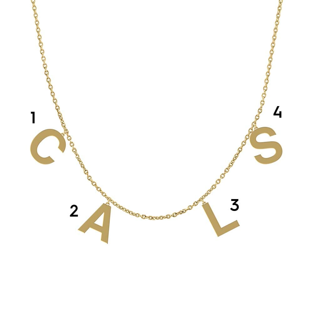 16"-18" Custom Initial Necklace in Select Metals with 2, 3 or 4 Letters
