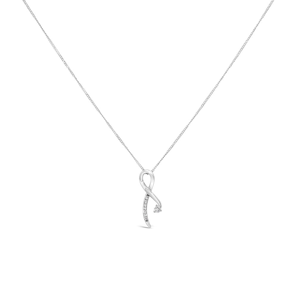 Pendant with .60 Carat TW of Diamonds in 10kt White Gold with Chain