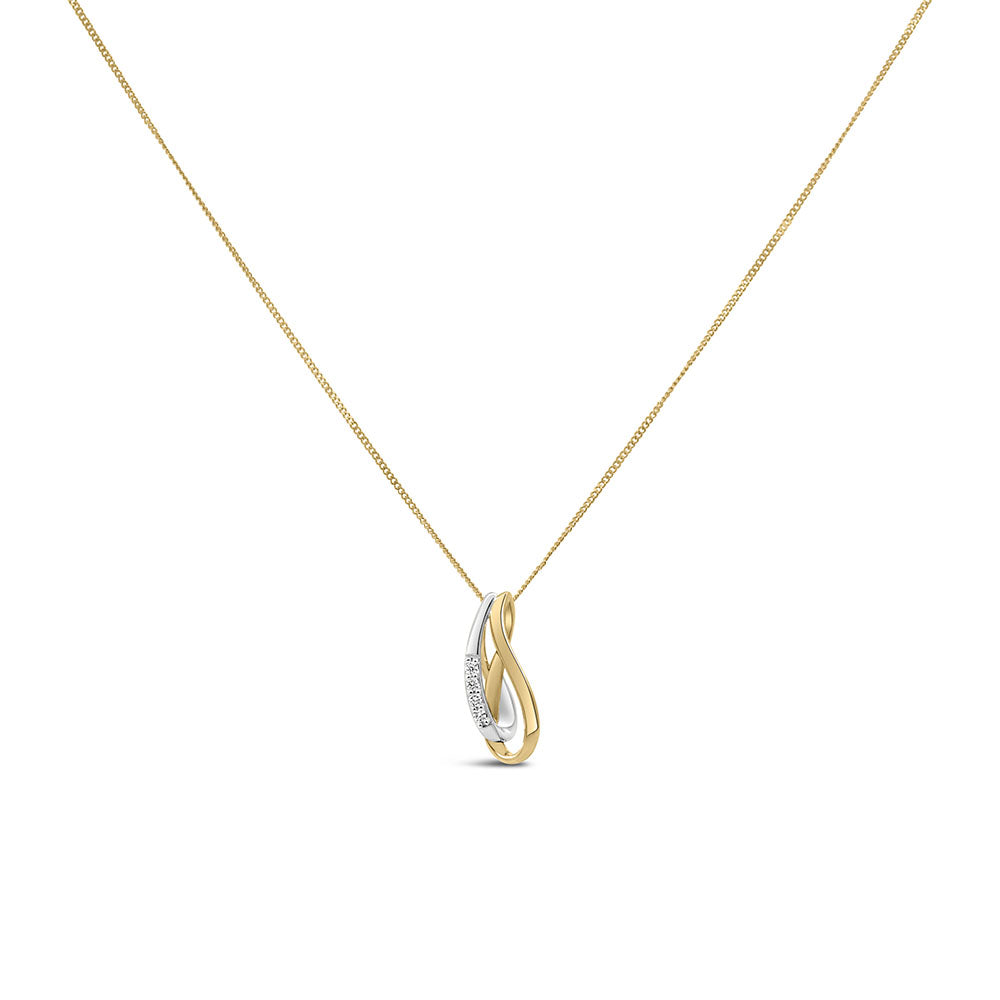 Pendant with .40 Carat TW of Diamonds in 10kt Yellow and White Gold with Chain