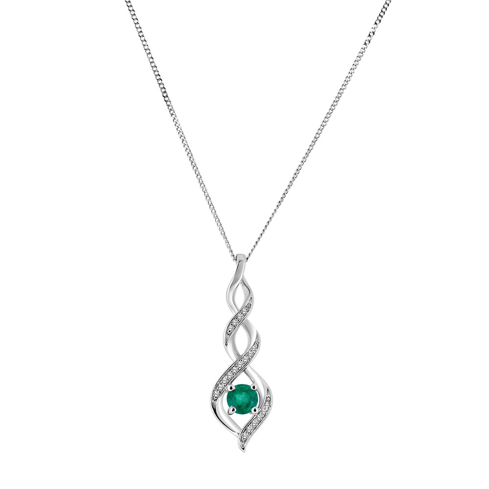 Pendant Ruby and .05 Carat TW Diamonds in 10kt White Gold