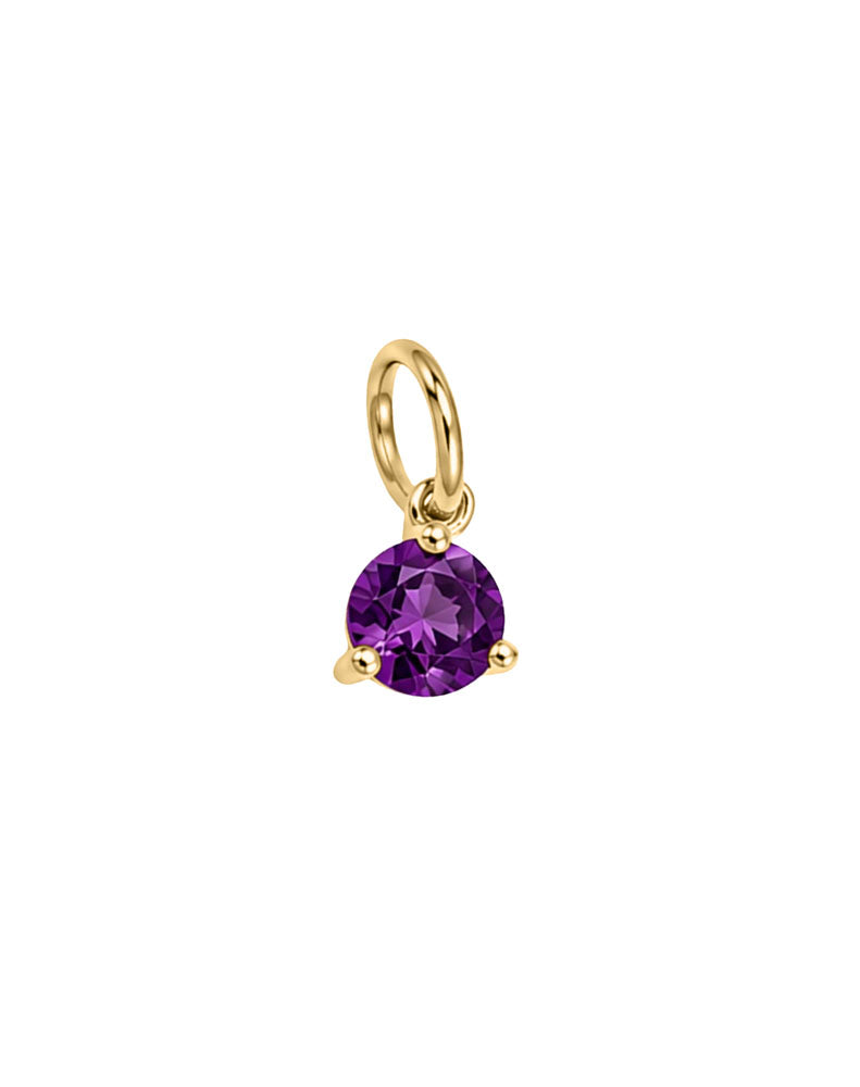4mm Amethyst Charm in 10kt Yellow Gold