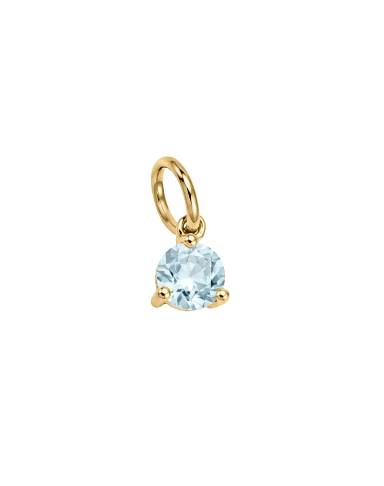 4mm Aquamarine Charm in 10kt Yellow Gold