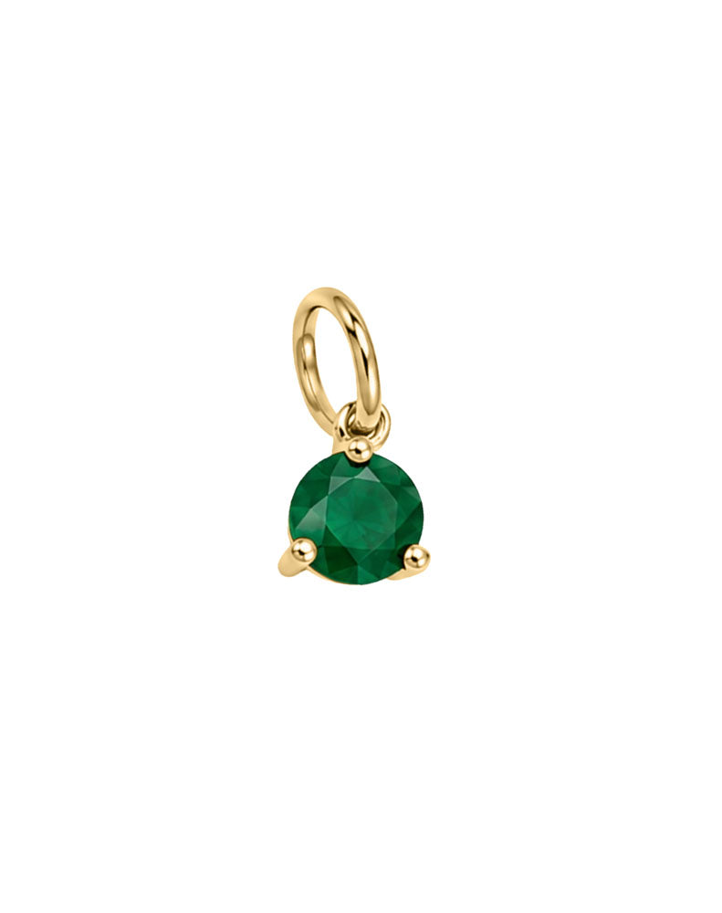 4mm Emerald Charm in 10kt Yellow Gold