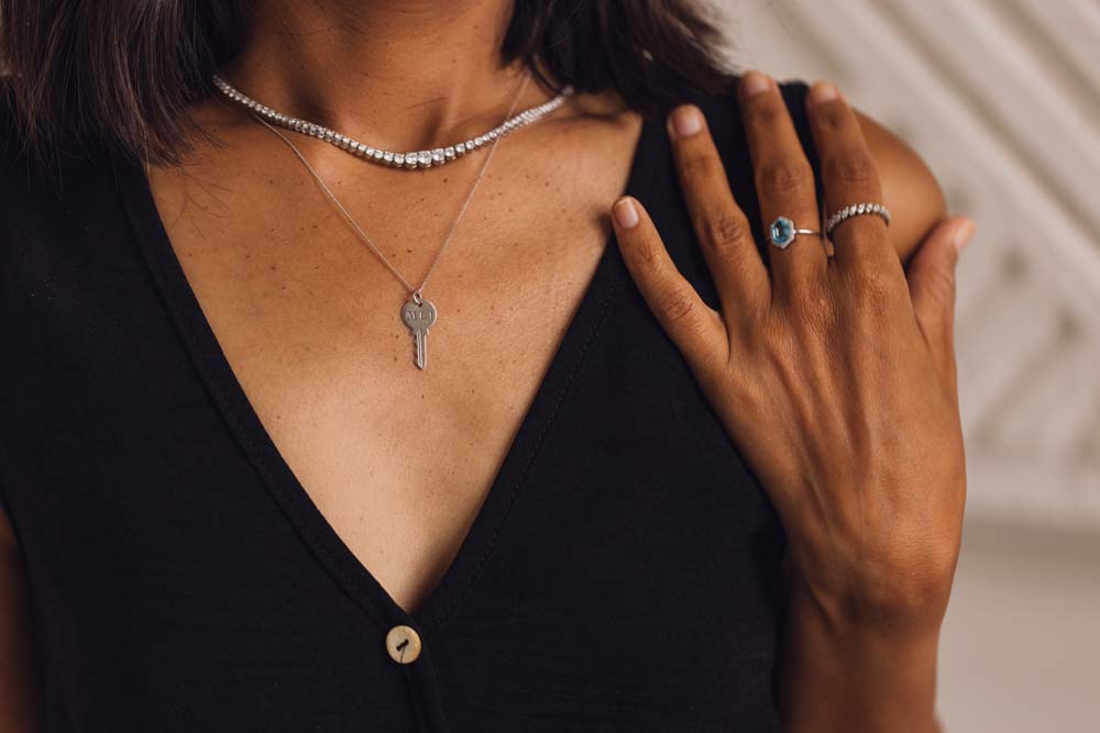 Key White Gold Pendant