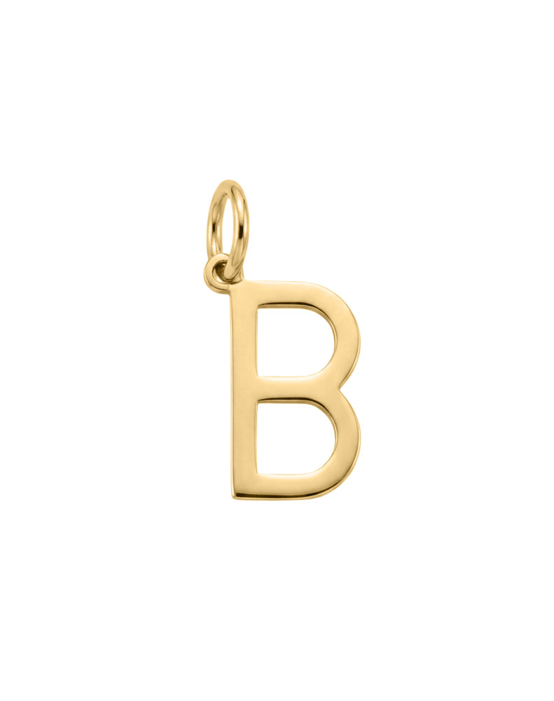 "B" Initial Charm in 10kt Yellow Gold