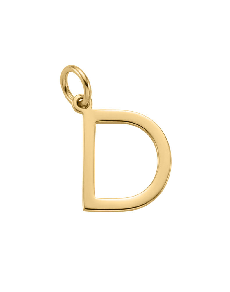 "D" Initial Charm in 10kt Yellow Gold