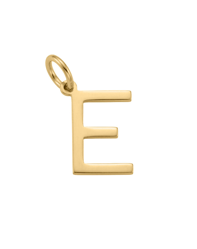 "E" Initial Charm in 10kt Yellow Gold