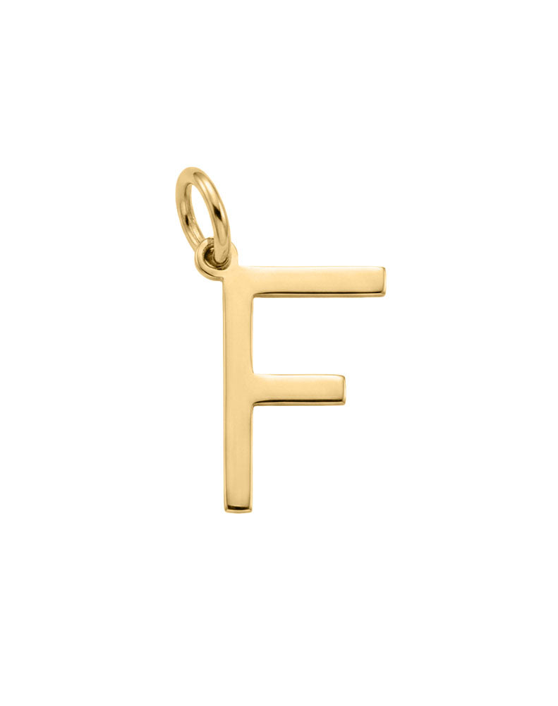 "F" Initial Charm in 10kt Yellow Gold