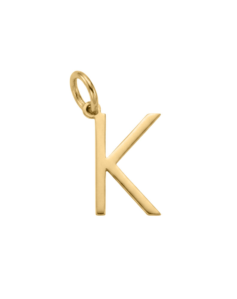 "K" Initial Charm in 10kt Yellow Gold