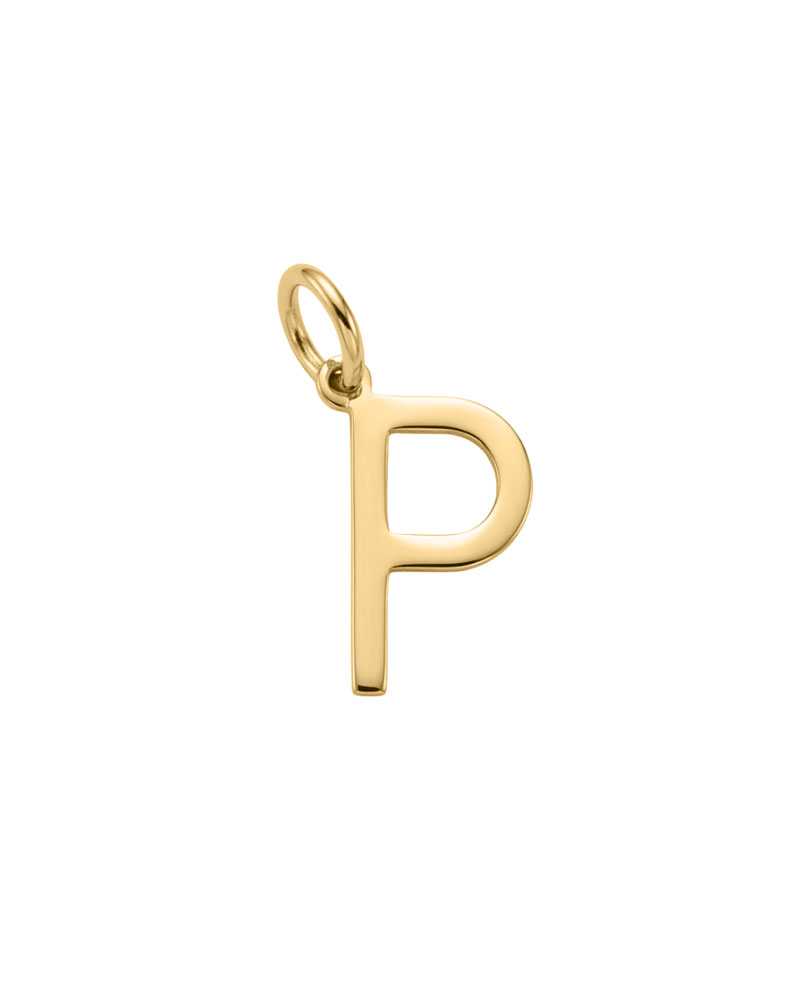 "P" Initial Charm in 10kt Yellow Gold