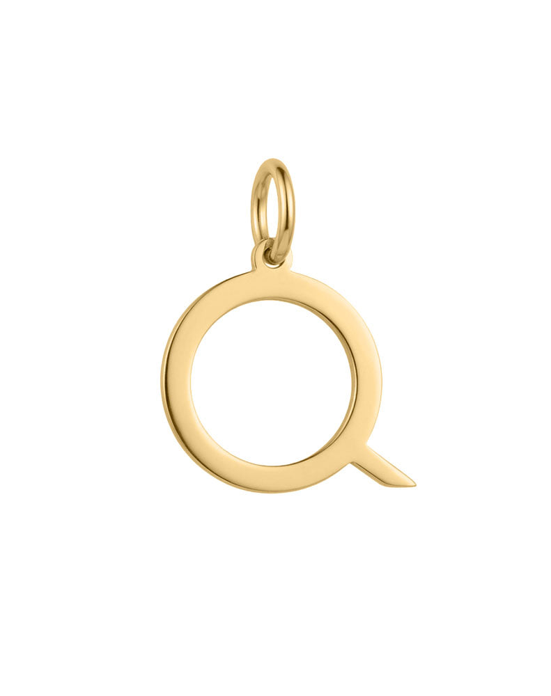 "Q" Initial Charm in 10kt Yellow Gold