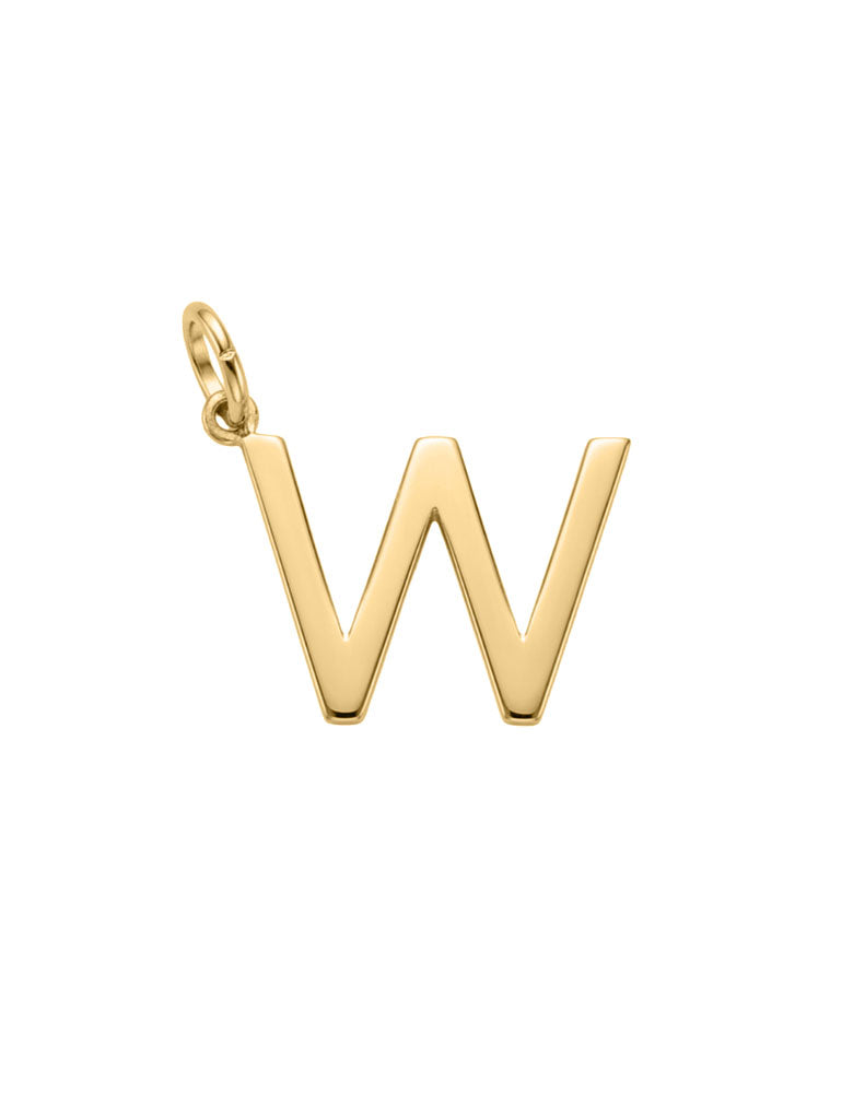 "W" Initial Charm in 10kt Yellow Gold