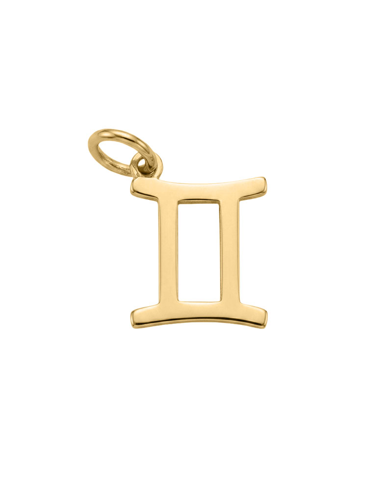 Gemini Zodiac Charm in 10kt Yellow Gold