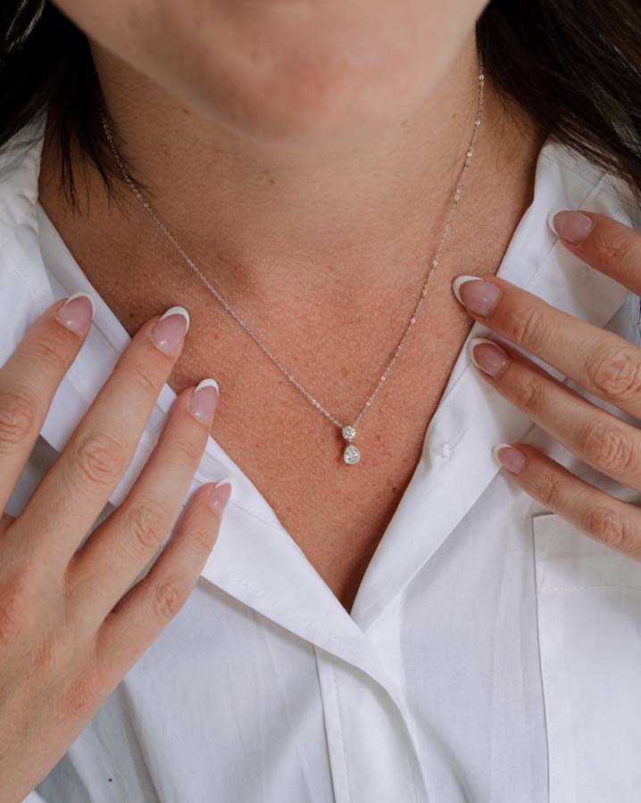 Pendant with 1.00 Carat TW of Lab Created Diamonds in 14kt White Gold with Chain