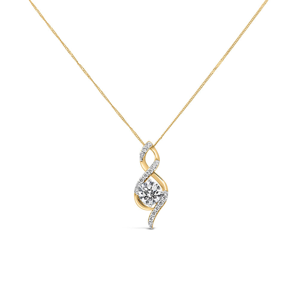 Infinity Lab Created Diamond Pendant with 1.25 Carat TW in 14kt Yellow Gold