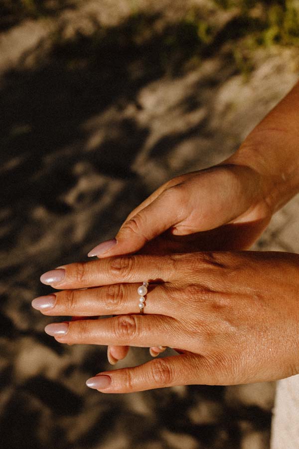 Ring with Pearls in 10kt Yellow Gold