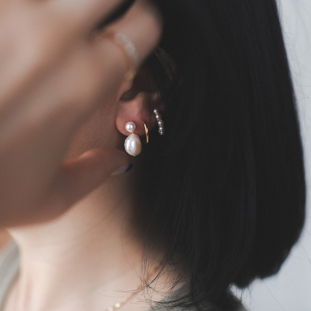 Start Your Stack Earring Edition with Pearls in Gold Plated Sterling Silver