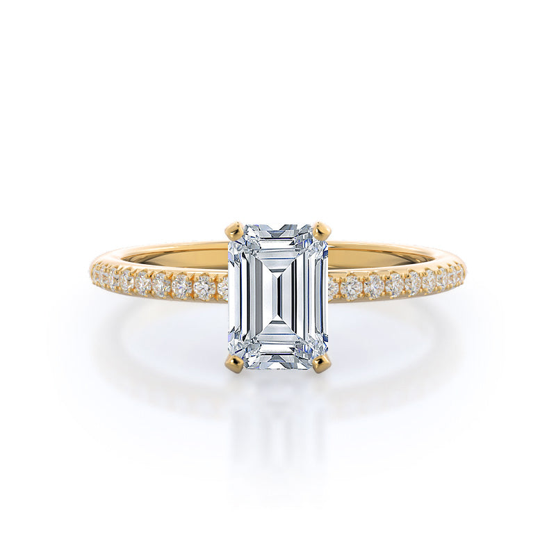 Micro Pave Lab Created Diamond Engagement Ring