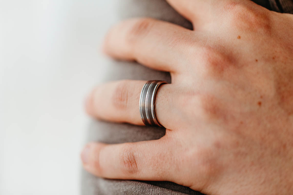 8MM Comfort Fit Wedding Band in Cobalt