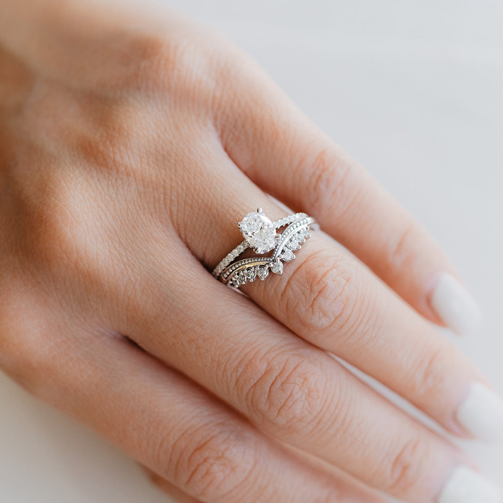 Diamond Engagement Ring .90 Carat TW in 18kt White Gold