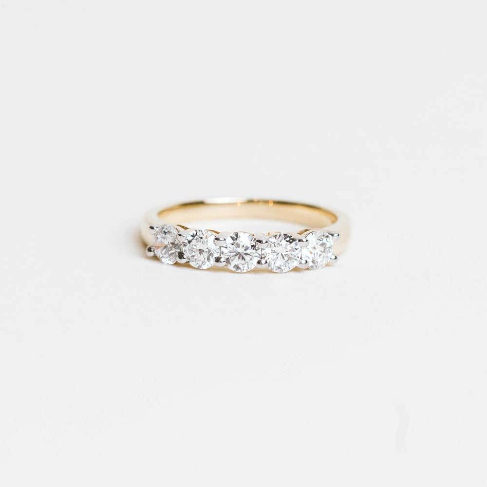 Round Ring with 1.00 Carat TW of Lab Created Diamonds in 10KT Yellow Gold